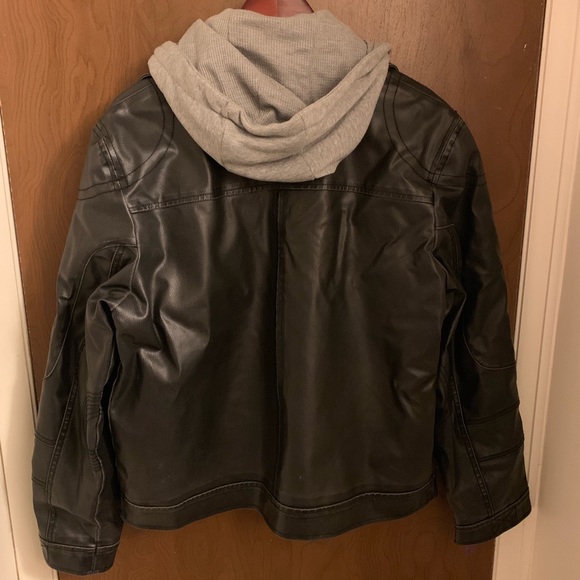 SOLD Guess Hooded Faux Leather Jacket - Picture 8 of 8
